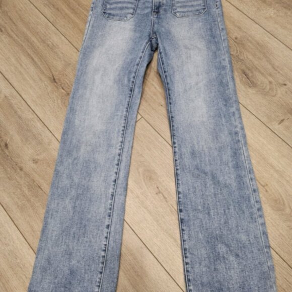 Freckled Poppy x Risen Bootcut Jeans- Women's 11/30 Patch Pocket Stretch Boho - Picture 2 of 13